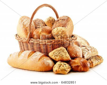 composition with variety of baking products isolated on white