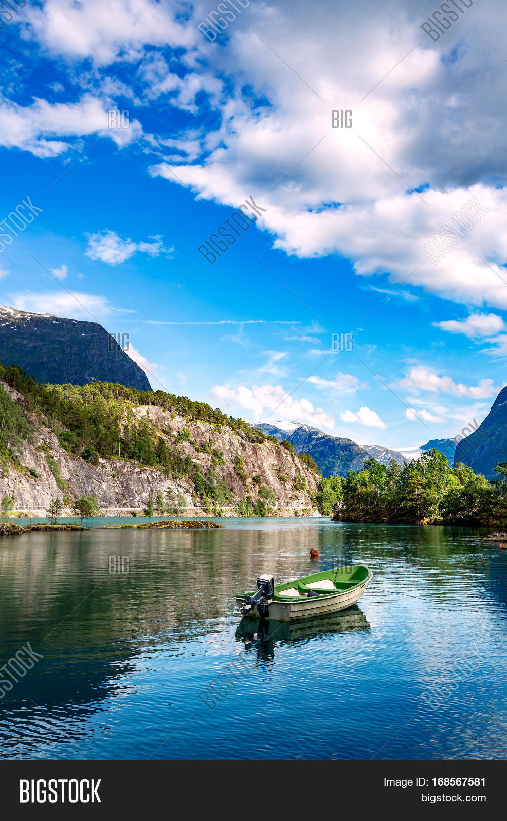 beautiful nature norway natural landscape. lovatnet lake.