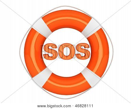 sos 标志与救生圈