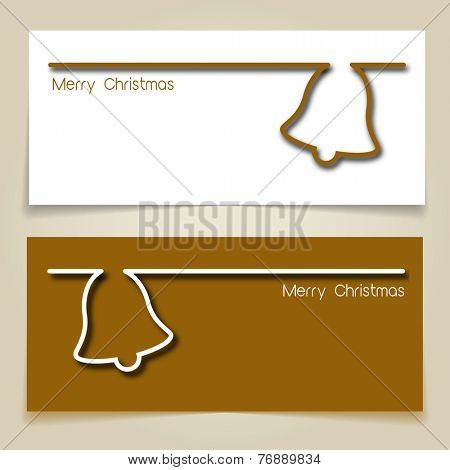 christmas banners brown and white, with simple continuous line