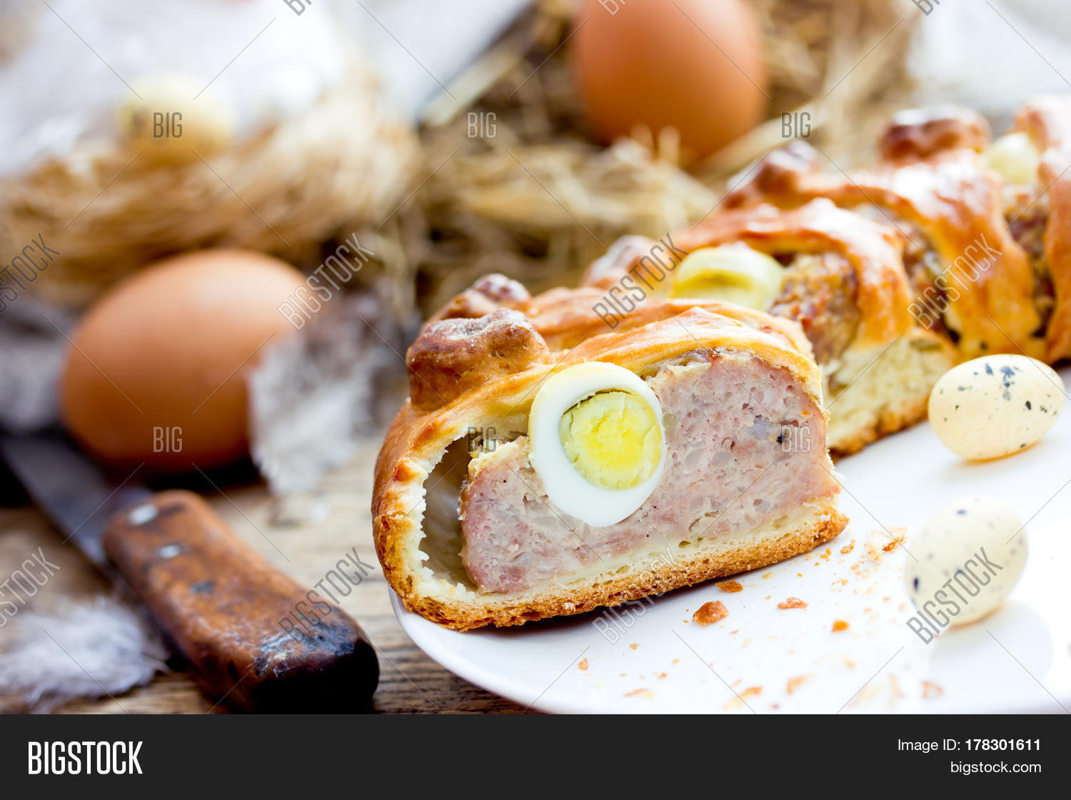 easter meat roll with quail eggs egg-stuffed meatloaf for easter