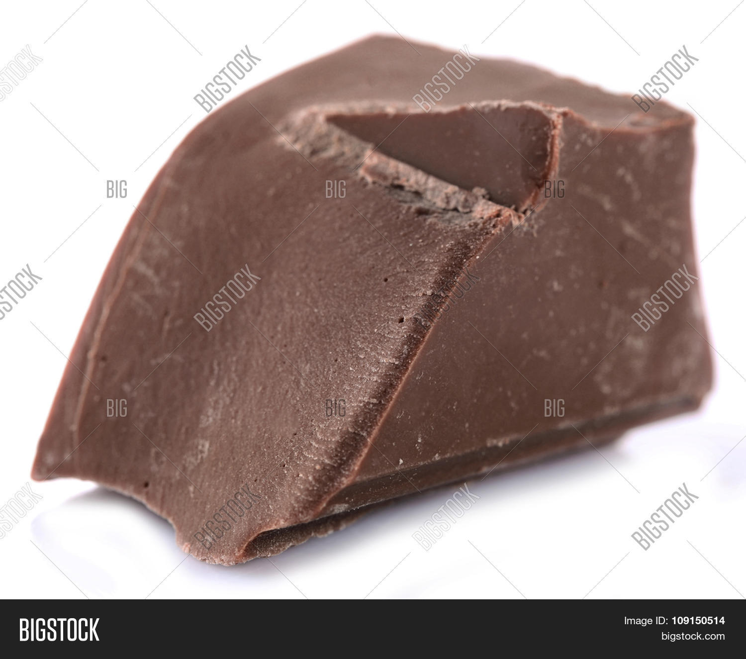 milk chocolate piece isolated on white