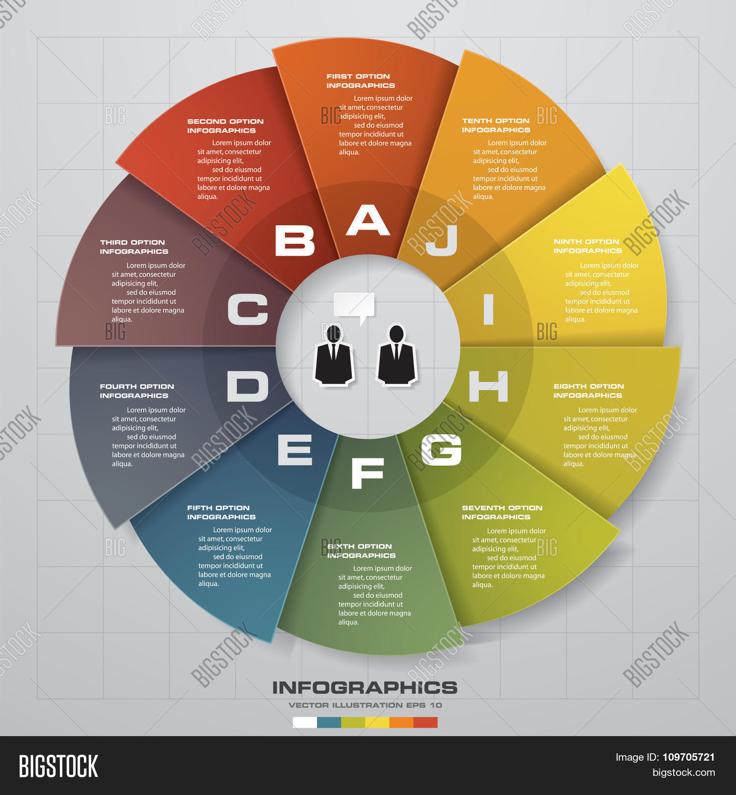 infographic design template and business concept with 10 options