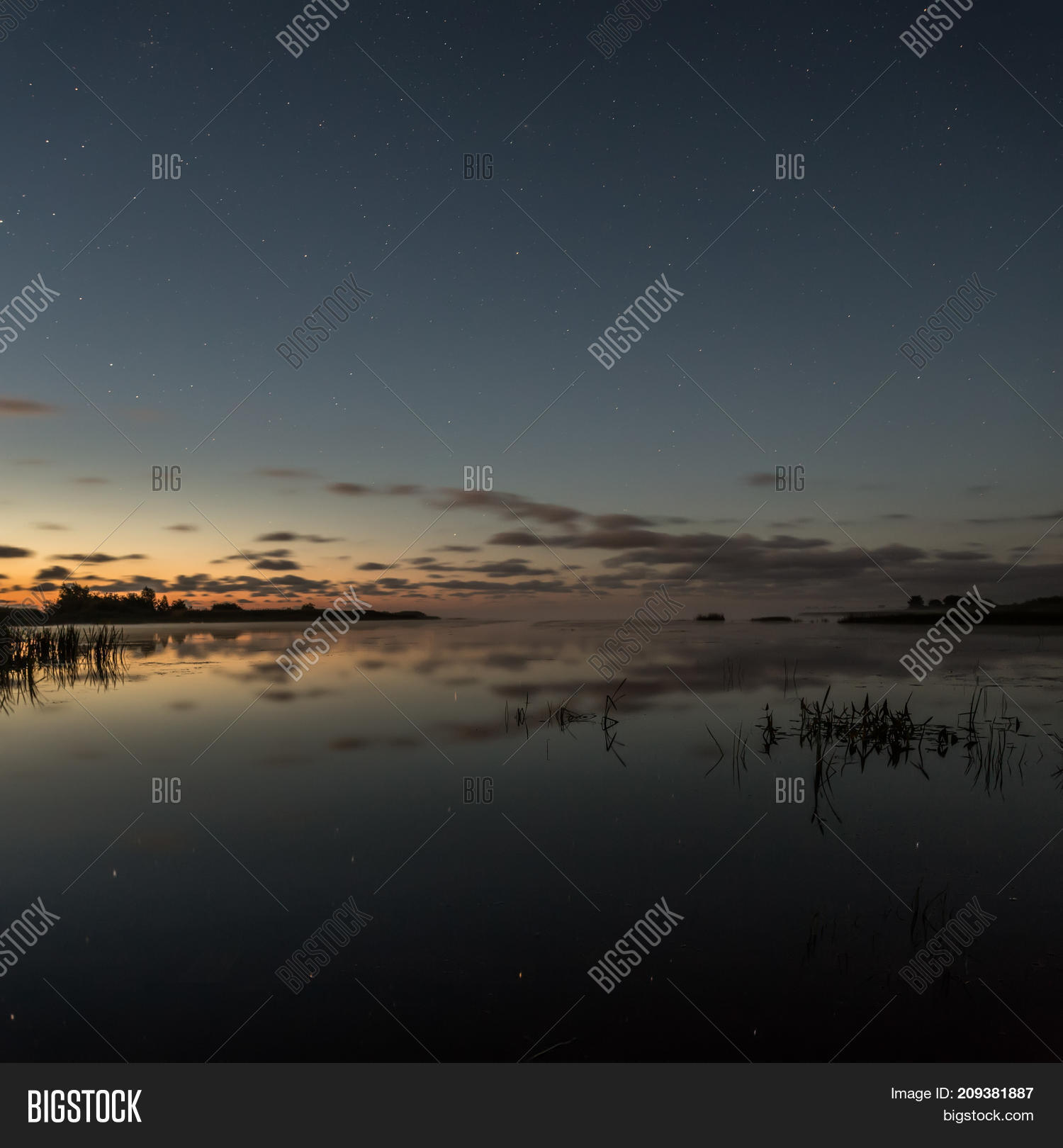 twilight the lights of the sunset at night russia