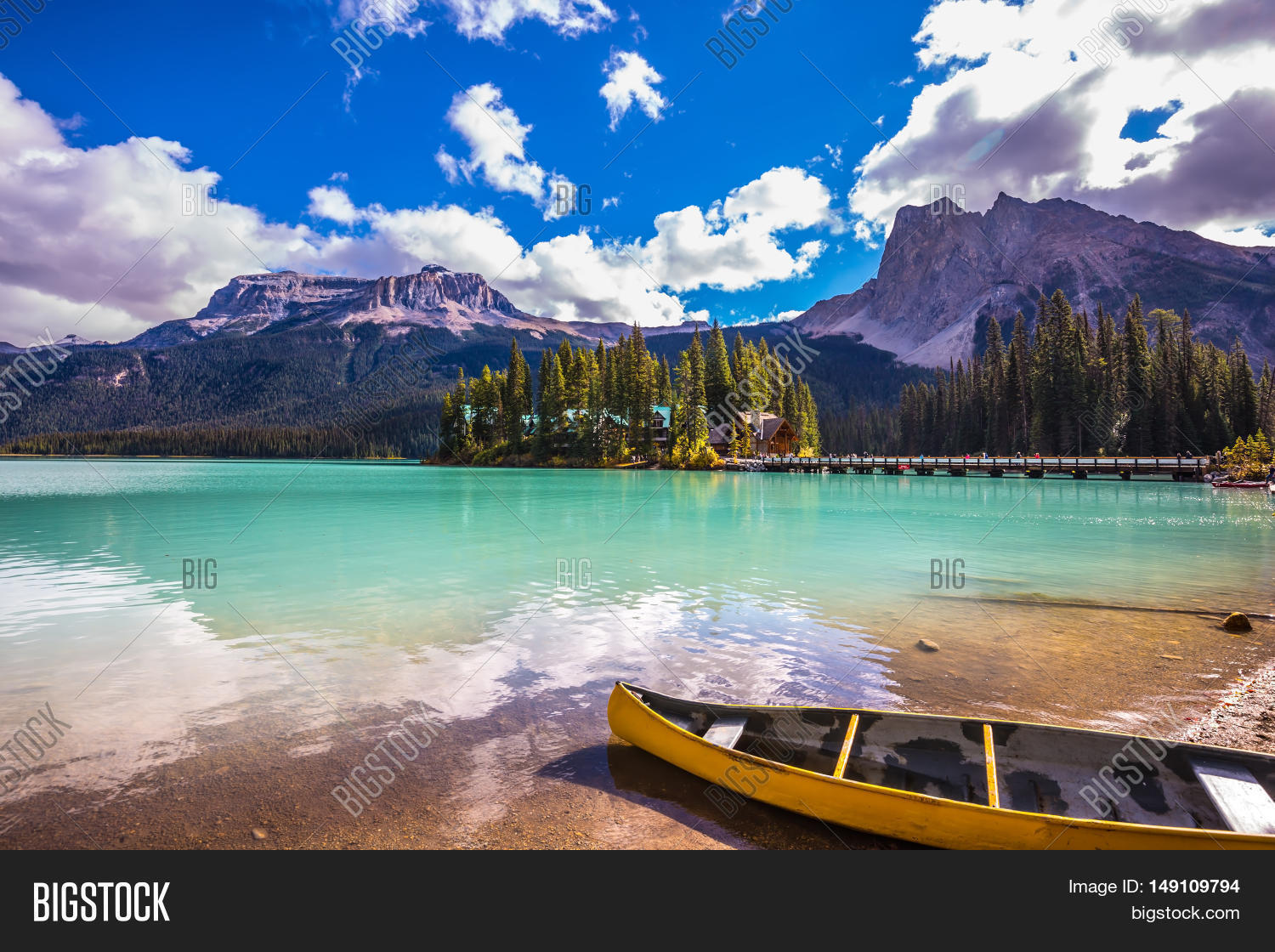 in shallow water the boat is moored.